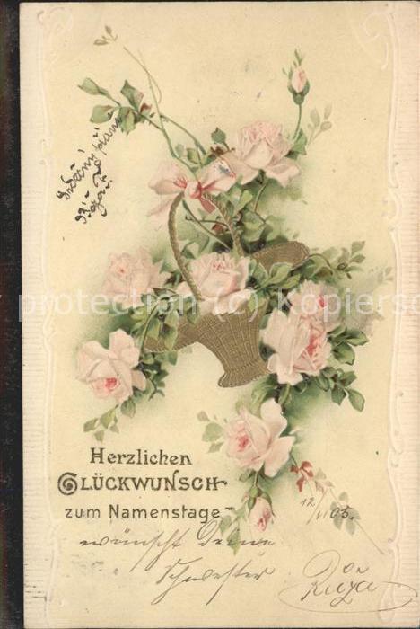Namenstag Namenskarte Rosen