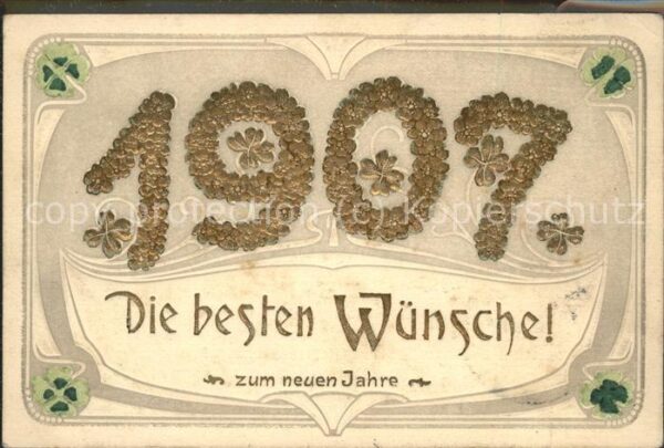 Neujahr besten Wünsche Kleeblatt