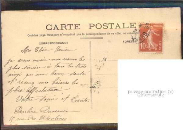 Scherenschnitt Schattenbildkarte Bonne Annee Porte Bonheur – Bild 2