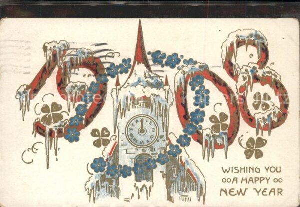Neujahr Turmuhr 1908