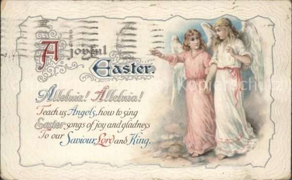 Ostern Easter Paques Engel Spruch