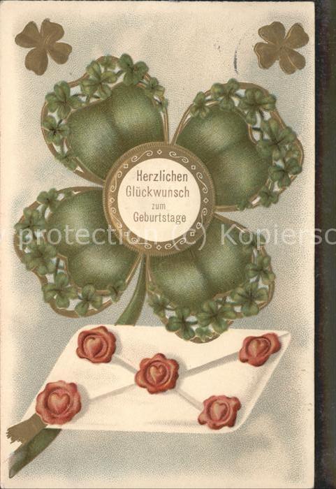 Geburtstag Kleeblatt Briefumschlag