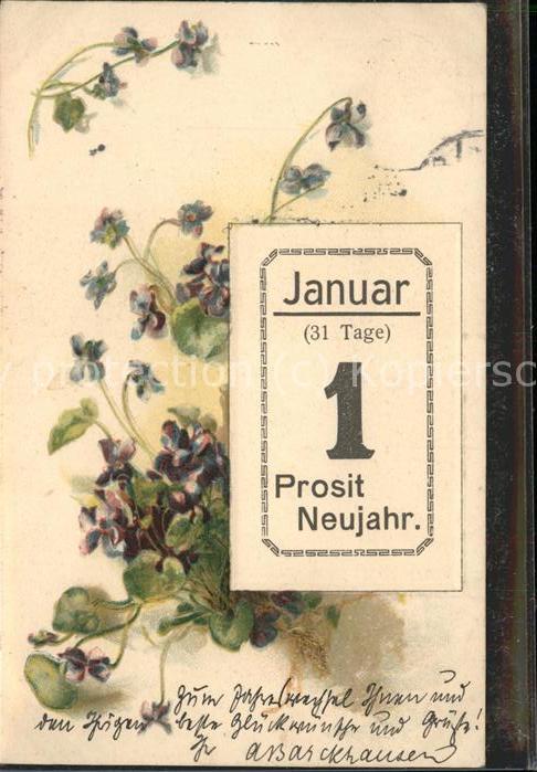 Neujahr Januar Kalenderblatt