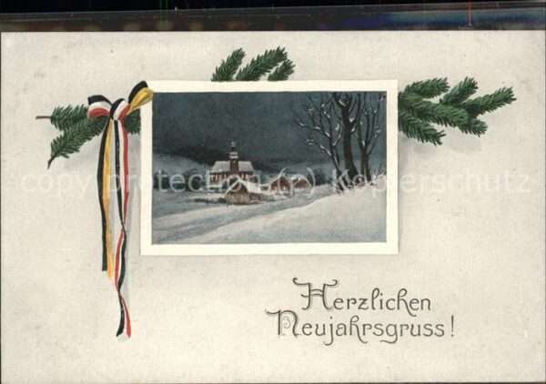 Neujahr Tannenzapfen Kirche