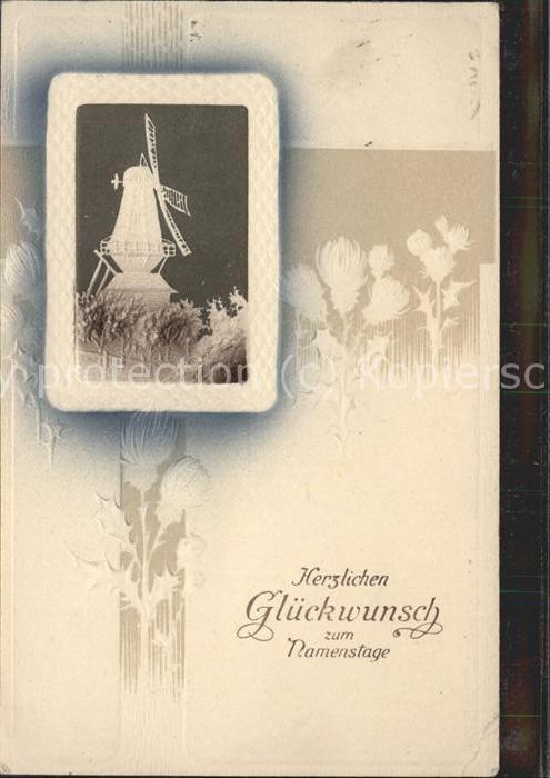 Namenstag Namenskarte Windmühle