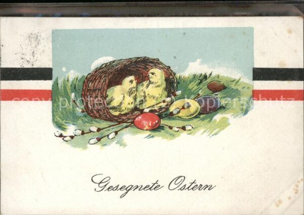Ostern Easter Paques Korb Eier Küken
