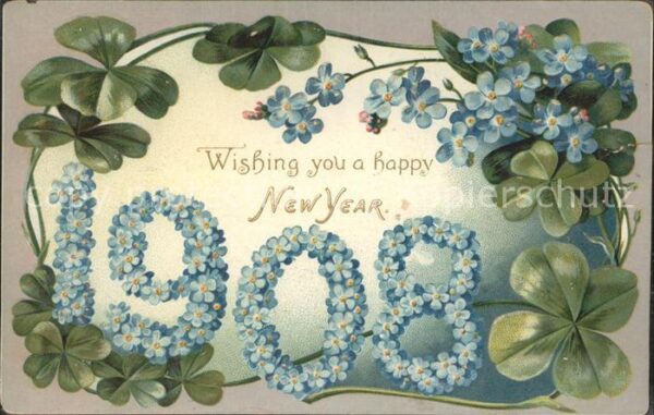Neujahr Kleeblatt Wishing you a happy new Year