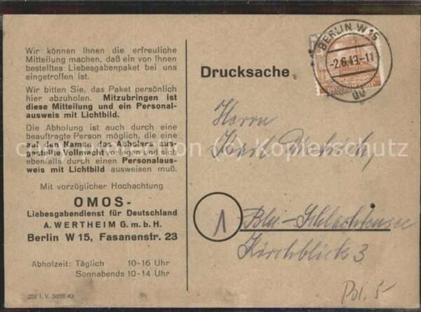 Werbung Reklame OMOS Liebesabgabendienst Deutschland