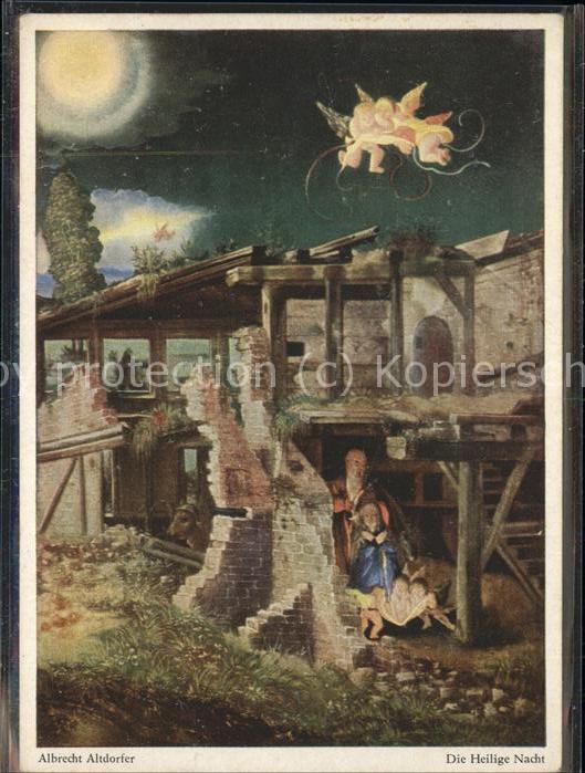 Kuenstlerkarte Albrecht Altdorfer Stall Engel Jesus Ge