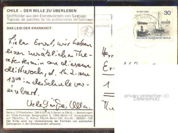 Handarbeit Chile Stoffbilder Elendsvierteln Santia – Bild 2