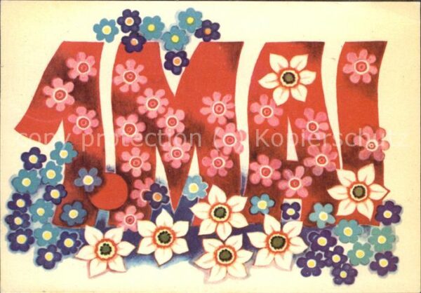 Datumskarte 1. Mai Blumen