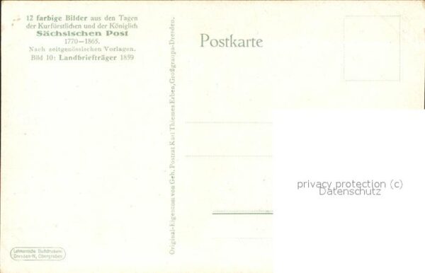 Kuenstlerkarte Gustav Müller Landbriefträger 1859 – Bild 2