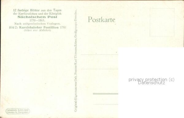 Kuenstlerkarte Gustav Müller Kursächsiscehr Postillion – Bild 2