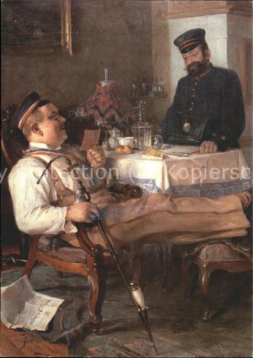 Kuenstlerkarte Der Geldbriefträger