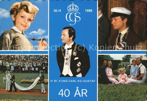 Adel H. M. Kung Carl XVI Gustaf Familenfotos