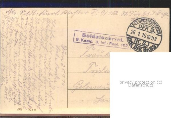 Militaria Gedenke mein! Blumen – Bild 2