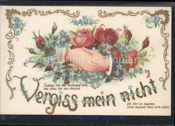 Poesie Vergiss mein nicht Rosen