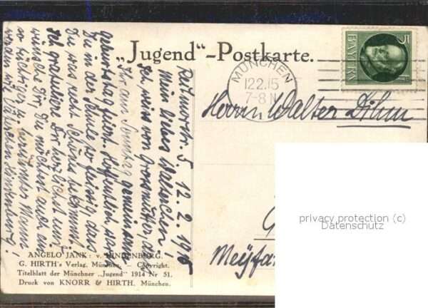 Hindenburg Künstlerkarte Angelo Jank – Bild 2