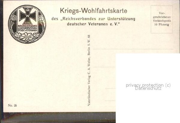 Kuenstlerkarte S. H. Kriegswohlfahrtskarte Prinz Heinr – Bild 2