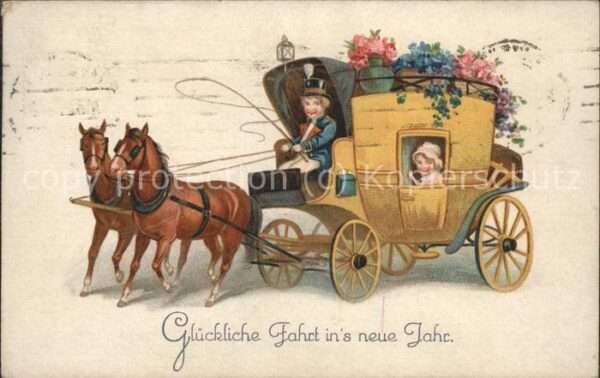 Postkutsche Neujahr Glück