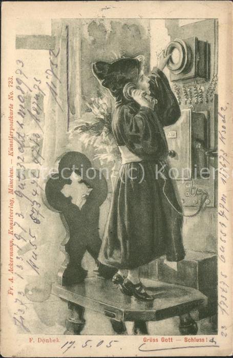 Telefon Künstlerkarte F. Donbek Grüss Got - Sch