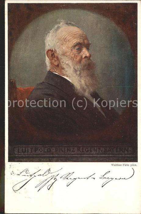 Kuenstlerkarte Luitpold Prinz Regent v. Bayern