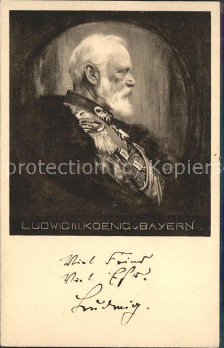 Ludwig III König von Bayern Künstlerkarte