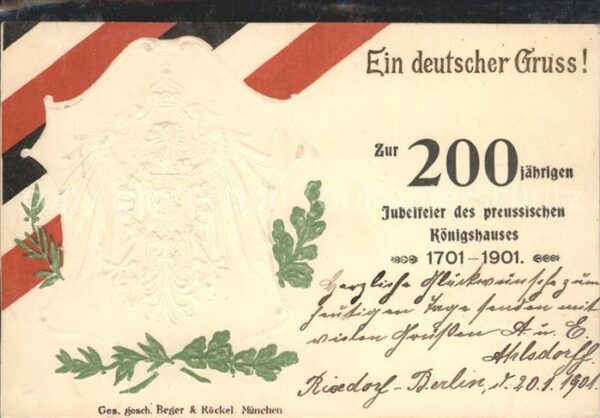 Adel Ein deutscher Gruss 200 Jubelfeier Köni