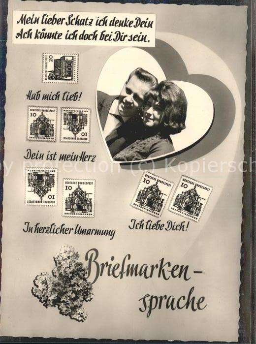 Briefmarkensprache Liebe