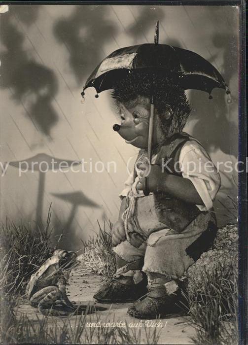 Mecki Nr. 17 Regenschirm Regen ich warte auf Dich