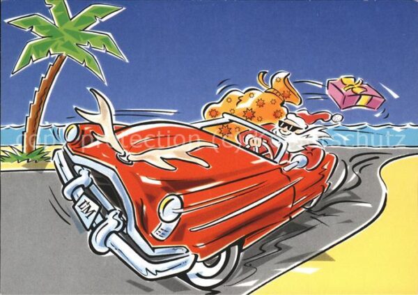 Auto Weihnachtsmann L&M Palme Geschenk