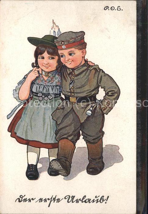 Soldatenpoesie Frau Mann Feder Hut