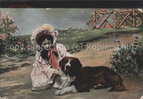 Kinde Hund Blumen Teich