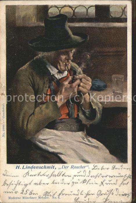 Pfeife H. Lindenschmit Der Raucher