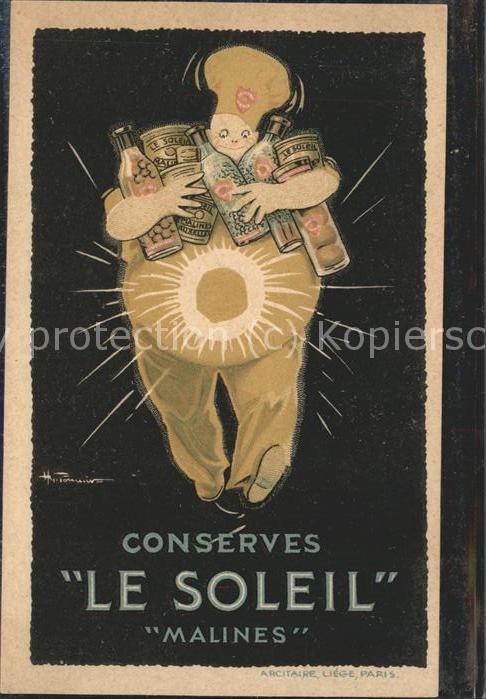Werbung Reklame Conserves Le Soleil Malines Konservenfa