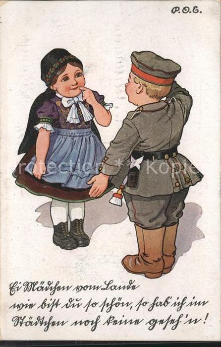 P.O.E. Kindersoldaten Feldpostkarte