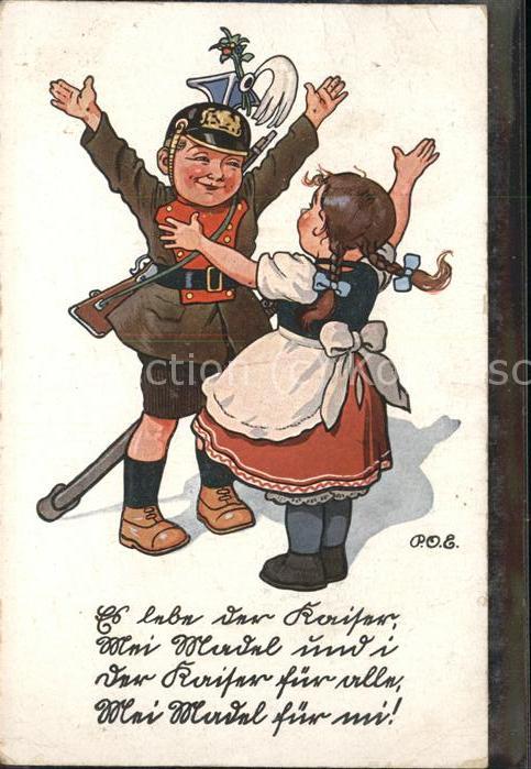 P.O.E. Freude Soldat Gedicht Feldpostkarte