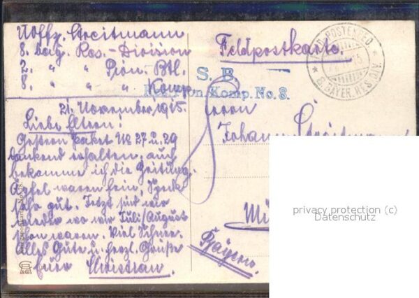 P.O.E. Freude Soldat Gedicht Feldpostkarte – Bild 2