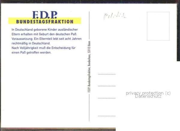 Politik F.D.P Kinder Doppelpass Bundestagfrakti – Bild 2