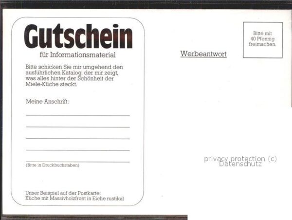 Werbung Reklame Miele Küche – Bild 2