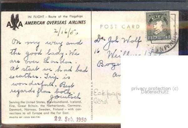 Flugzeuge Zivil American Overseas Airlaines – Bild 2