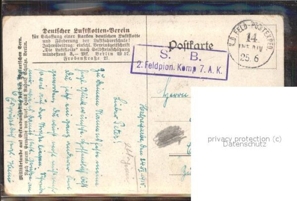 Kuenstlerkarte Flugzeug Krieg Luftflotten-Verein – Bild 2