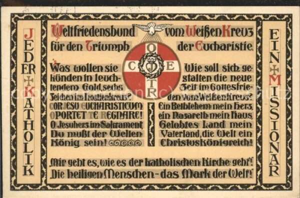 Religion Eucharistie Weltfriedensbund Weißen Kre