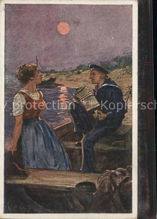 Kuenstlerkarte Soldatenliederpost A. O. Hoffmann Seema