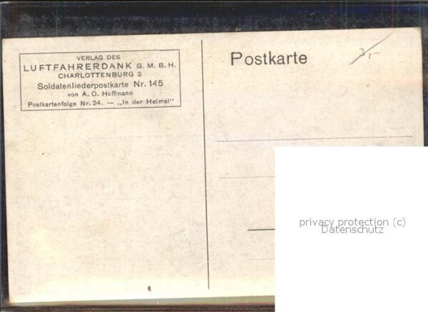 Kuenstlerkarte Soldatenliederpost A. O. Hoffmann Seema – Bild 2