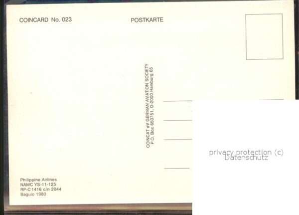 Flugzeuge Zivil Coincard No. 023 Philippine Airlines – Bild 2