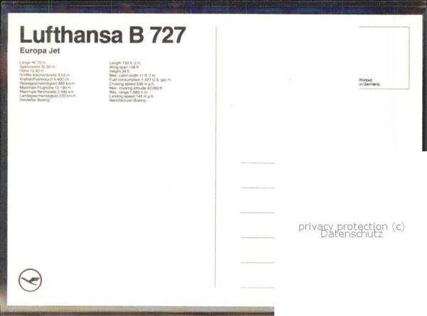 Flugzeuge Zivil Lufthansa B 727 – Bild 2