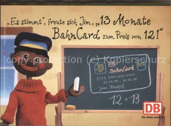 Eisenbahn Deutsche Bahn Werbung Jim Knopf