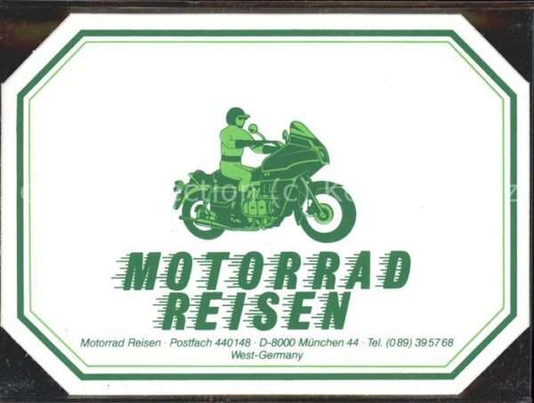 Motorrad reisen München Werbung
