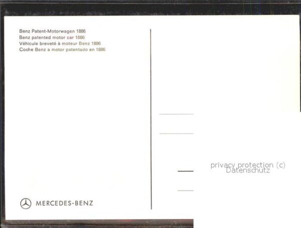 Autos Benz Patent-Motorwagen 1886 Mercedes – Bild 2